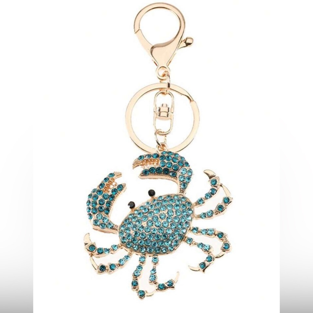 Sparkling Blue Crab Bag charm